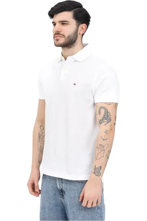 Tommy Hilfiger Koszulki, Mężczyzna, Biały, 2XL, Bawełna, Koszulka Polo Regular Fit z Kolekcji 1985