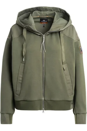 Parajumpers Bluzy, Kobieta, Zielony, S, Nylon, Hybrydowa bluza z kapturem z polaru patchworkowego