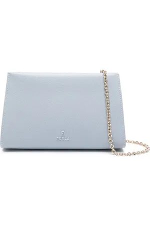 Furla Torebki, Kobieta, Szary, ONE SIZE, Niebieska Torba na Ramię z Łańcuchem