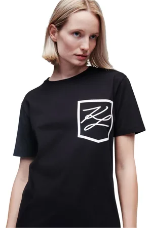 Karl Lagerfeld Koszulki, Kobieta, Czarny, L, T-shirt