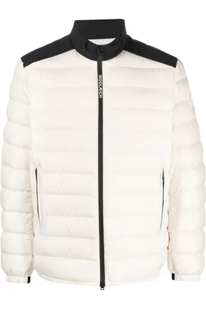 Woolrich Kurtki, Mężczyzna, Biały, S, Poliester, Bering Tech Lekka Hybrydowa Kurtka Puchowa
