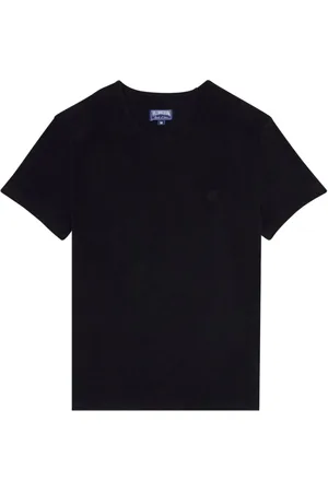 Vilebrequin Koszulki, Mężczyzna, Czarny, M, Jednokolorowy unisexowy T-shirt z frotte