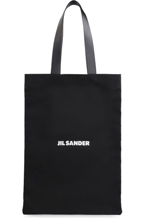 Jil Sander Torebki, Kobieta, Czarny, ONE SIZE, Bawełna, Skórzana torba typu tote z płótna