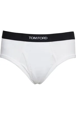 Tom Ford Bielizna, Mężczyzna, Biały, S, Bawełna, Elastyczne Majtki Slip z Gumką w Pasie