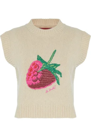 La DoubleJ Swetry, Kobieta, Beżowy, M, Wełna, Raffia Raspberry Cropped Vest
