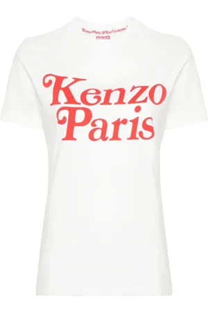 Kenzo Koszulki, Kobieta, Biały, S, Bawełna, Koszulka bawełniana z nadrukiem logo