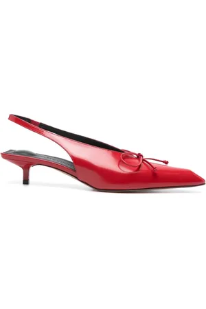 Jacquemus Buty, Kobieta, Czerwony, 37 EU, Czółenka Slingback na Niskim Obcasie z Odkrytą Piętą i Szpiczastym Noskiem