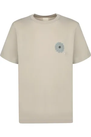 Emporio Armani Koszulki, Mężczyzna, Beżowy, XL, T-shirt z Kwiatowym Nadrukiem