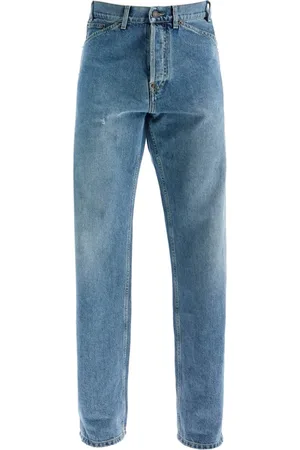 Moschino Jeansy, Mężczyzna, Niebieski, XL, Denim, Jeansyy z regulowanym pasem