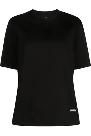 Jil Sander Koszulki, Kobieta, Czarny, S, Bawełna, Casualowa koszulka bawełniana