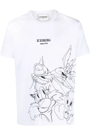 Iceberg Koszulki, Mężczyzna, Biały, M, Bawełna, Koszulka T-shirt z Graficznym Nadrukiem Biała