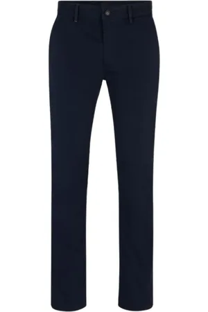 HUGO BOSS Spodnie, Mężczyzna, Niebieski, W33 L34, Bawełna, Stylowe spodnie