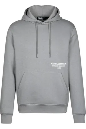 Karl Lagerfeld Bluzy, Mężczyzna, Szary, M, Bawełna, Bluza z kapturem Sweat Hoody