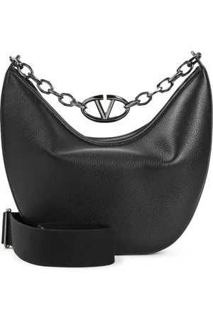 VALENTINO GARAVANI Torebki, Mężczyzna, Czarny, ONE SIZE, Skóra, Moon Medium Hobo Bag