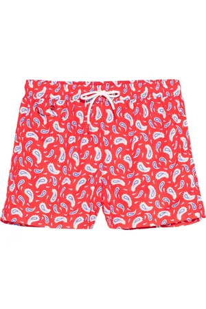 Kiton Stroje kąpielowe, Mężczyzna, Czerwony, XL, Czerwone szorty kąpielowe w paisley