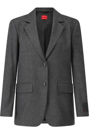 HUGO BOSS Kurtki, Kobieta, Szary, S, Elegancka Marynarka Dwurzędowa z Funkcjonalnymi Kieszeniami
