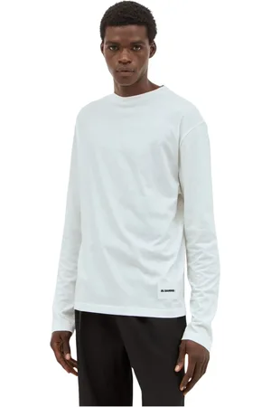 Jil Sander Koszulki, Mężczyzna, Biały, M, Bawełna, Zestaw T-Shirtów z Naszywką Logo