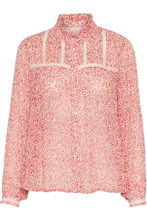 Part Two Bluzki, Kobieta, Czerwony, 3XL, Elegancka bluzka z wysokim dekoltem