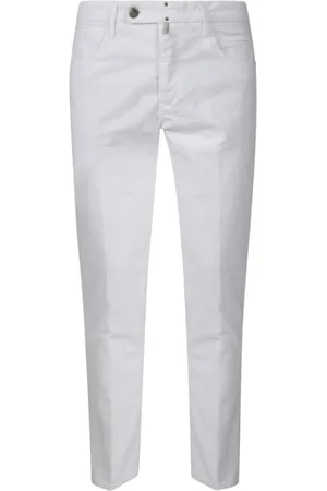 Incotex Spodnie, Mężczyzna, Biały, W35, Denim, Jeansyy Denim o kroju Slim Fit