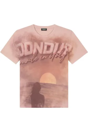 Dondup Koszulki, Mężczyzna, Różowy, L, Bawełniany T-shirt