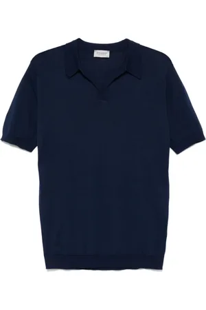 JOHN SMEDLEY Koszulki, Mężczyzna, Niebieski, M, Granatowy Polo z ściągaczami