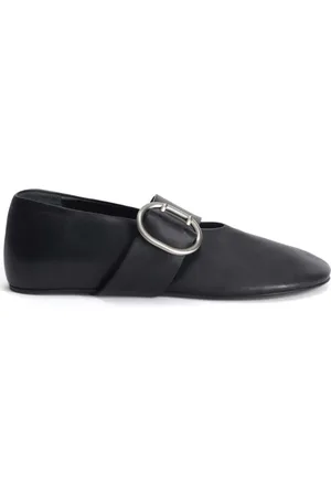 Jil Sander Buty, Kobieta, Czarny, 39 EU, Skóra, Baleriny z nappy z klamrą Cannolo