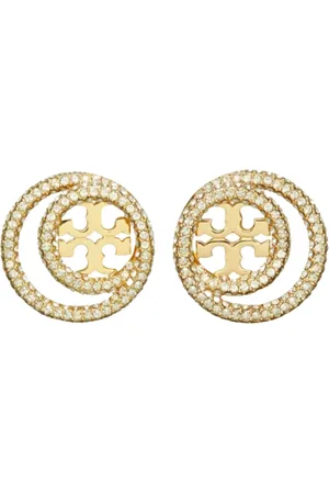 Tory Burch Akcesoria, Kobieta, Beżowy, ONE SIZE, Kolczyki Sztyfty Miller