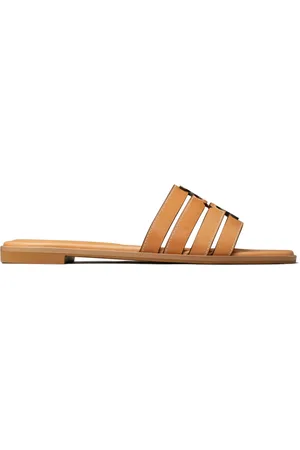 Tory Burch Buty, Kobieta, brązowy, 40 EU, Skóra, Klapki Ines Cage