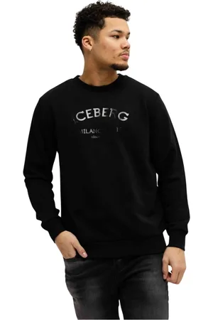 Iceberg Bluzy, Mężczyzna, Czarny, XL, Bawełna, 5C Felpa E010 Sweater