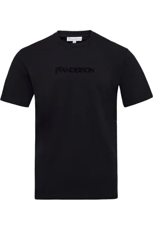 J.W.Anderson Koszulki, Mężczyzna, Czarny, L, Bawełna, T-shirt z haftowanym logo
