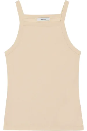Ivy & Oak Koszulki, Kobieta, Żółty, XL, Top na Ramiączkach o Prążkowanej Strukturze