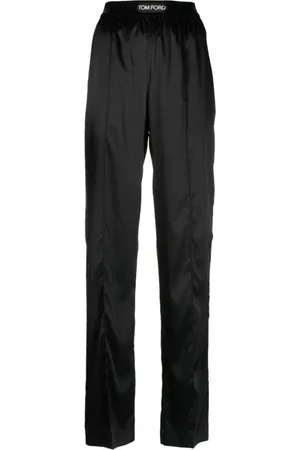 Tom Ford Spodnie, Kobieta, Czarny, M, Jedwabne satynowe spodnie