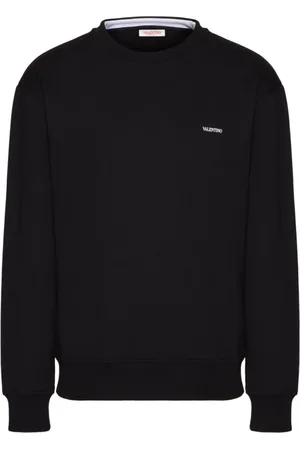 VALENTINO GARAVANI Bluzy, Mężczyzna, Czarny, M, Bawełna, Czarny sweter z nadrukiem logo