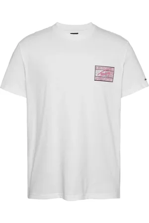 Tommy Hilfiger Koszulki, Mężczyzna, Biały, L, Bawełna, Rwb Flag Tee