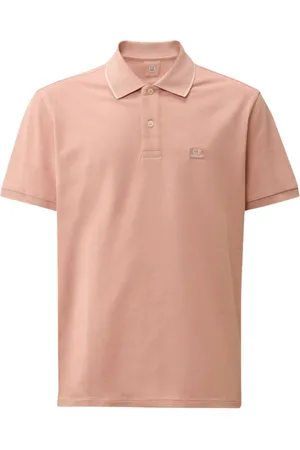 C.P. Company Koszulki, Mężczyzna, Różowy, L, Stretch Piquet Logo Polo Misty Rose