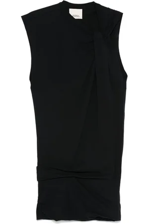 Isabel Marant Sukienki, Kobieta, Czarny, XS, Bawełna, Czarna sukienka dżersejowa z ozdobnymi detalami