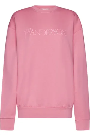 J.W.Anderson Bluzy, Kobieta, Różowy, M, Bawełna, Bluza z haftowanym logo