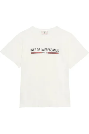 Inès de la Fressange Koszulki, Kobieta, Biały, M, Maxence biała bluzka zielona w bawełniany wzór