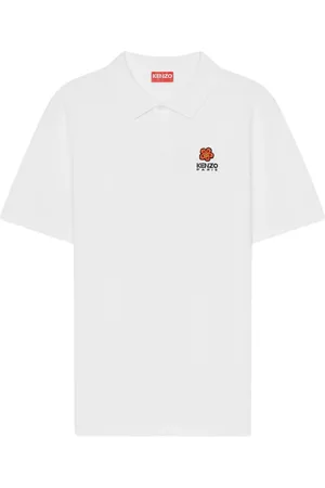 Kenzo Koszulki, Mężczyzna, Biały, L, Bawełna, Biała koszulka polo w kwiaty