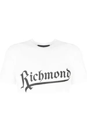 John Richmond Koszulki, Mężczyzna, Biały, L, Bawełna, Prosty T-shirt z krótkim rękawem i okrągłym dekoltem