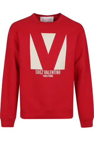 VALENTINO GARAVANI Bluzy, Mężczyzna, Czerwony, L, Bawełna, Bawełniana bluza dresowa Jersey Felpa