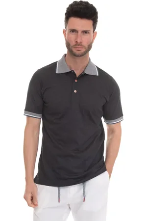 Kiton Koszulki, Mężczyzna, Czarny, M, Bawełna, Koszulka Polo z Krótkim Rękawem z Kontrastowymi Detalami