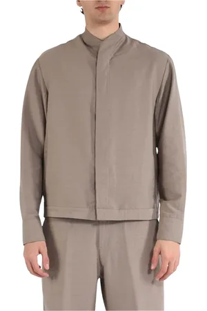 COSTUMEIN Kurtki, Mężczyzna, Szary, L, Coreana Overshirt z Ukrytymi Guzikami