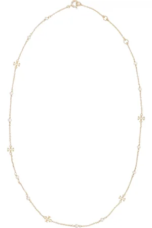 Tory Burch Akcesoria, Kobieta, Żółty, ONE SIZE, Pozłacany naszyjnik