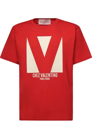 VALENTINO GARAVANI Koszulki, Mężczyzna, Czerwony, S, Bawełna, T-shirt Chez Print