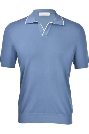 Gran Sasso Koszulki, Mężczyzna, Niebieski, L, Chicco di Riso Tennis Polo Shirt