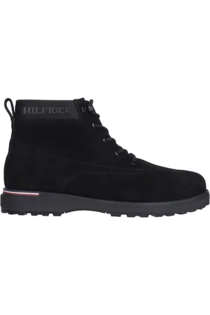 Tommy Hilfiger Buty, Mężczyzna, Czarny, 46 EU, Skóra, Czarne, eleganckie botki outdoorowe do kostki