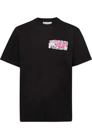 J.W.Anderson Koszulki, Mężczyzna, Czarny, S, Bawełna, T-shirt z koronkowym wykończeniem