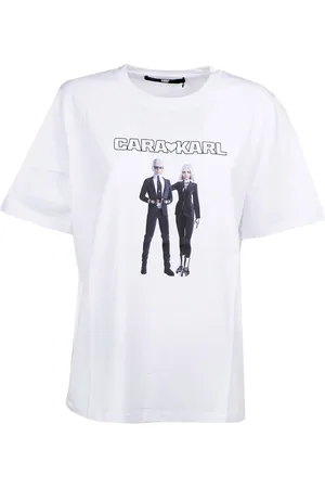 Karl Lagerfeld Koszulki, Kobieta, Biały, S, Bawełna, Avatar T-Shirt