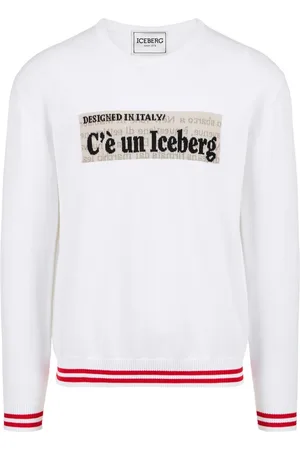 Iceberg Swetry, Mężczyzna, Biały, M, Bawełna, Biały sweter crewneck